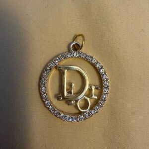 Gold and Silver Crystal Circle Pendant